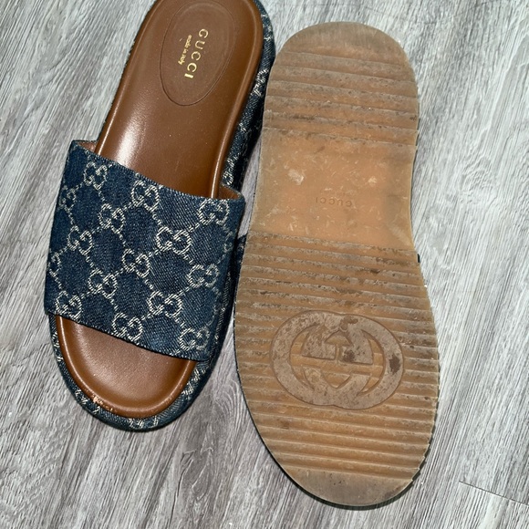 Gucci denim platform heels - Picture 1 of 2